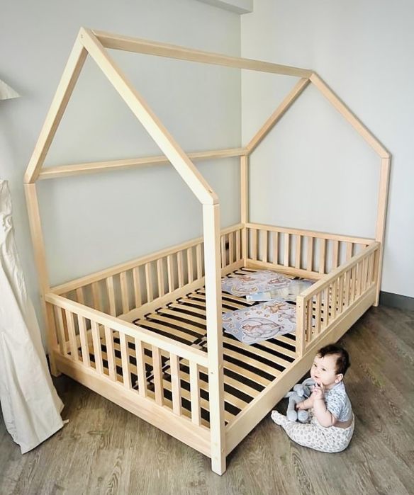 Кроватка детская домик ліжечко дитяче будиночок горище ліжко монтесорі