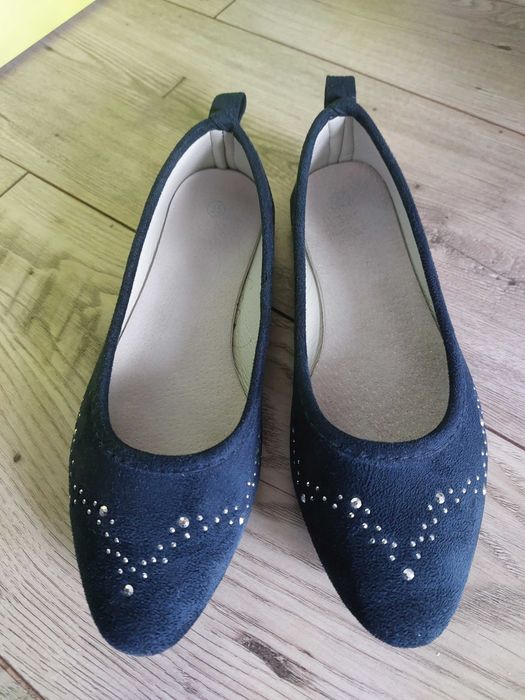 Baletki baleriny pantofelki r. 35 stan idealny granatowe