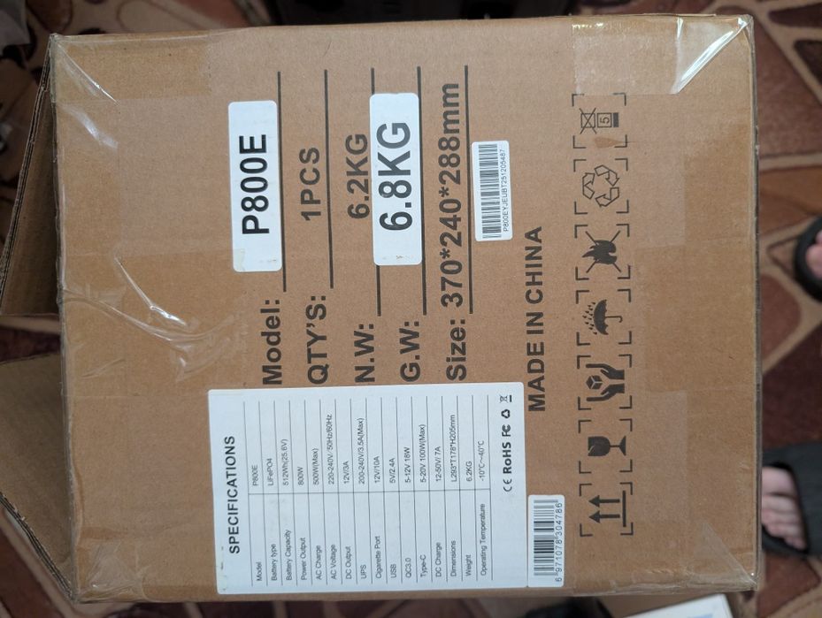 Опис! 512Wh LiFePo4 Oukitel P800E зарядна станція 800W 800Вт 512Вт*г