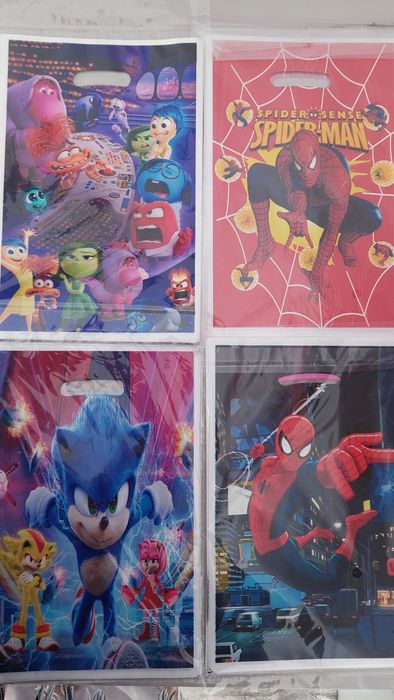 Пакети на День народження Стіч Minni Соник  Ельза Паук 30шт