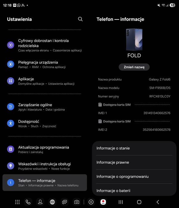 Samsung Galaxy Z FOLD 6 256GB igła