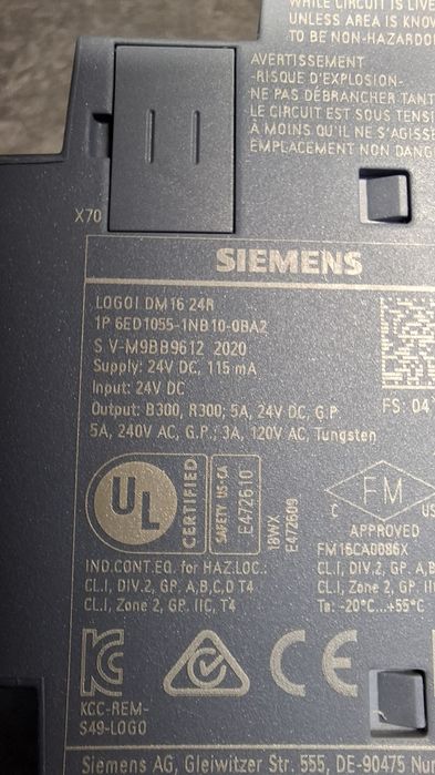 Sterownik PLC Siemens BM 12/24 RCE z modulem rozszerzen DM 16 24 R