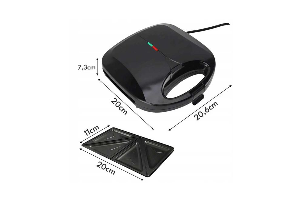 NOWY Opiekacz Do Kanapek Tostów Elektryczny Toster 1000W Czarny