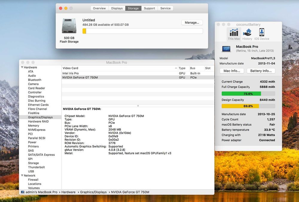 Macbook pro 15 late 2013 i7 2.6/16/512