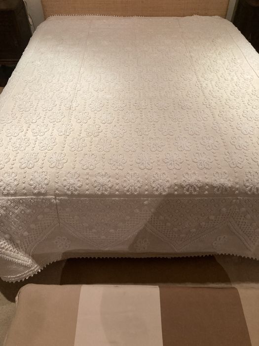 Colcha cama casal , algodão , cor cru