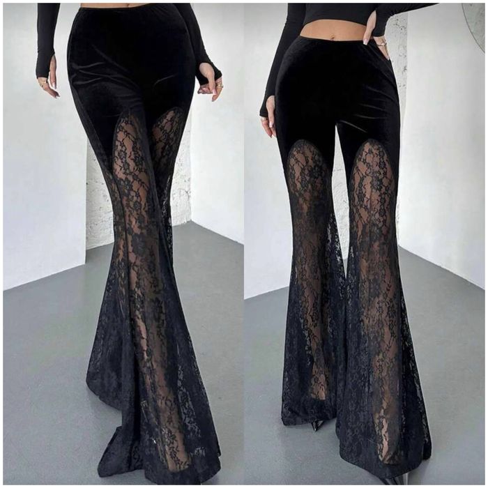 Гарні штани з мереживом