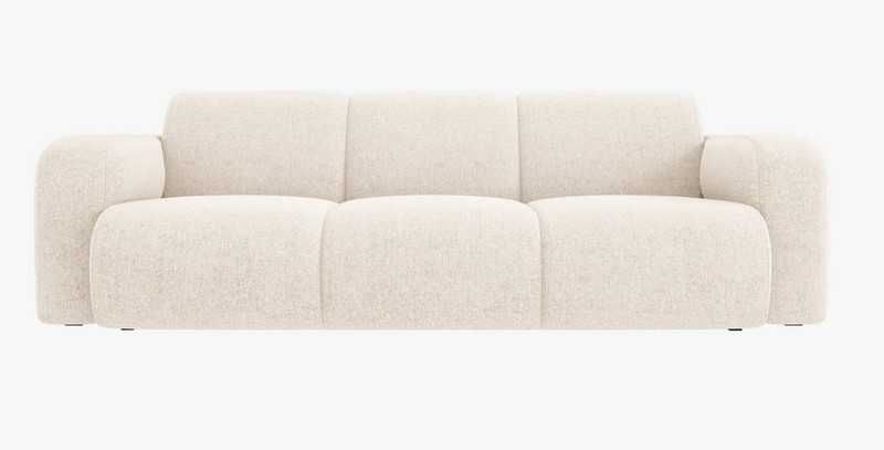 Nowoczesna sofa 3-osobowe Molino Szenil Jasny beż 235x95x72cm Micadoni