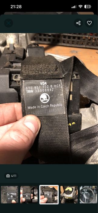 Pasy bezpieczenstwa poduszki airbag fabia 1 i 2