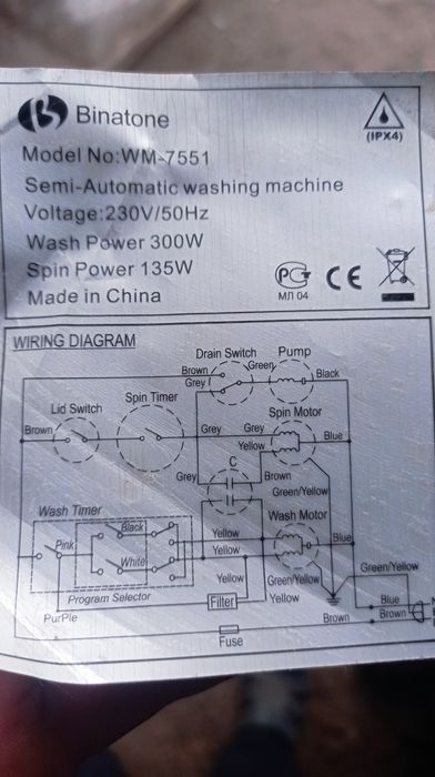 запчасти для стиральной машины полуавтомат