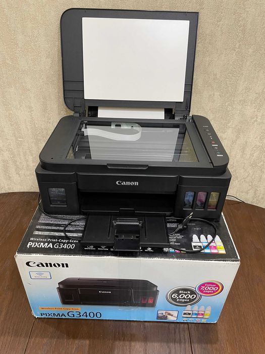 Фотопринтер БФП Canon PIXMA G3400 Wi-Fi з вбудованою СБПЧ, струйний