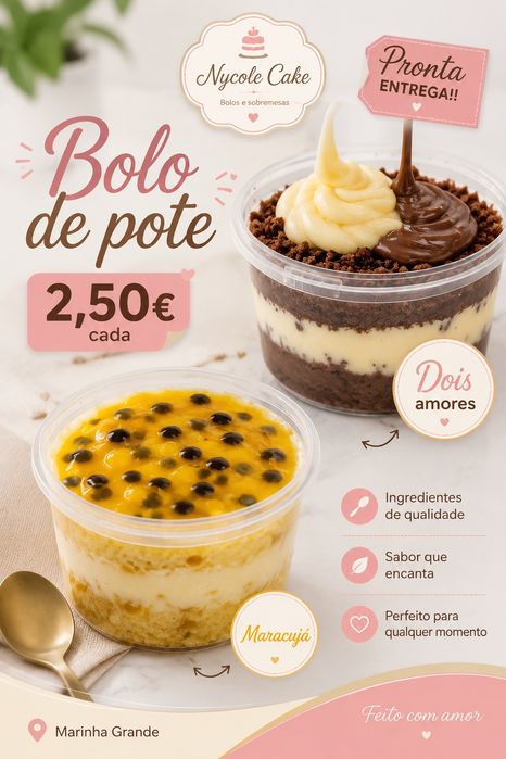 Bolo de pote pronta entrega