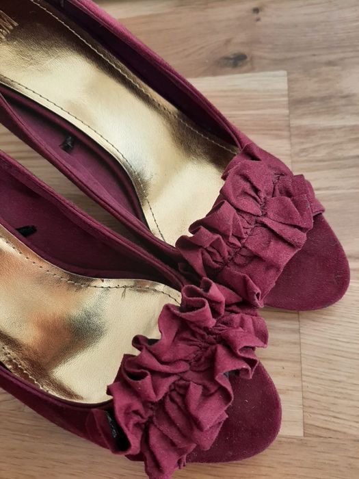 Eleganckie czolenka bez palców fuksja rozm. 39 H&M
