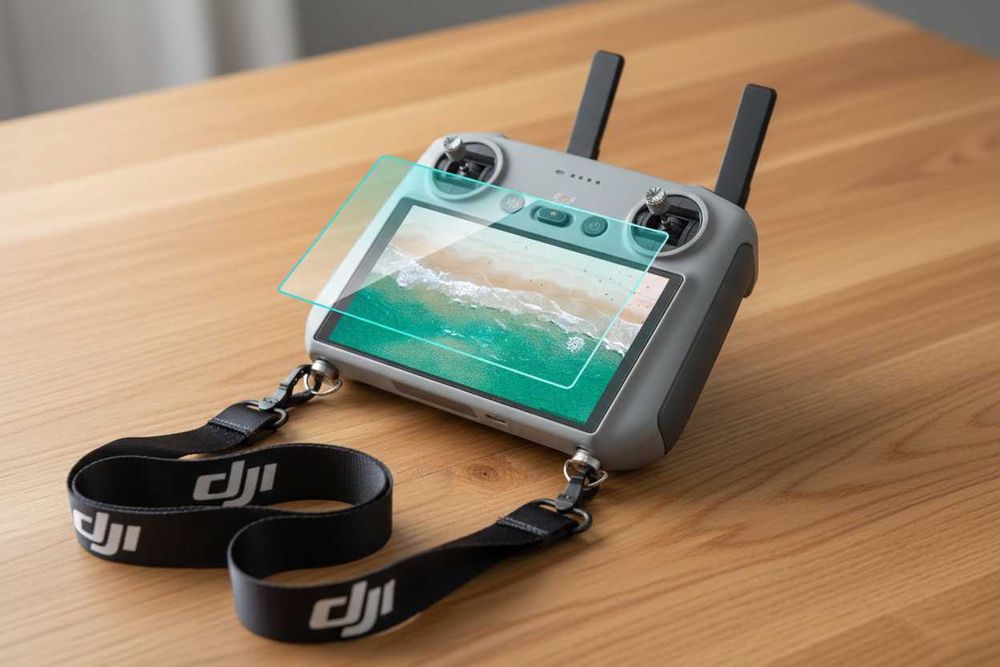 Szkiełko na wyświtlacz + smyczka do kontorlerów DJI RC oraz DJI RC 2.