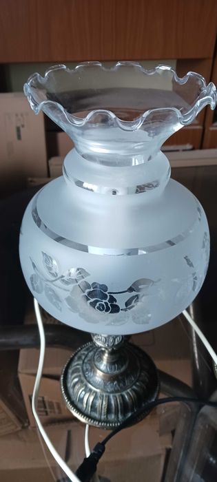 Conjunto de candeeiros com abajour de vidro