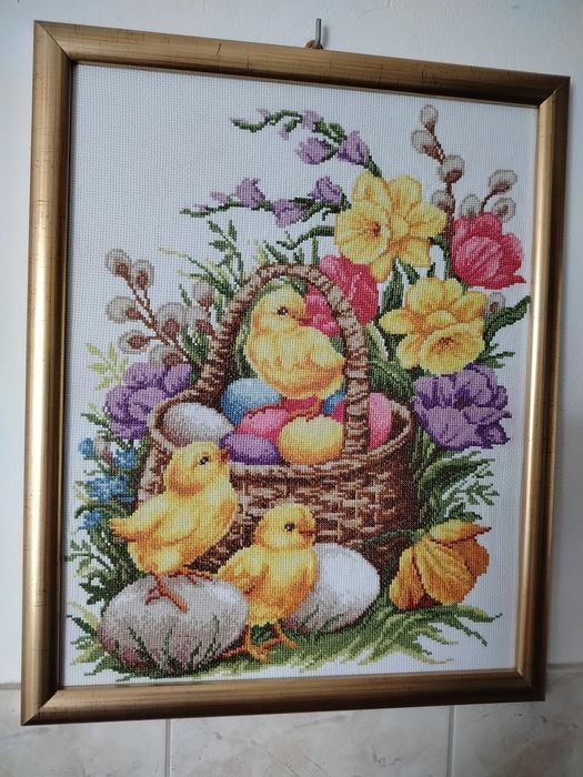 Koszyk wielkanocny wzór do haftu