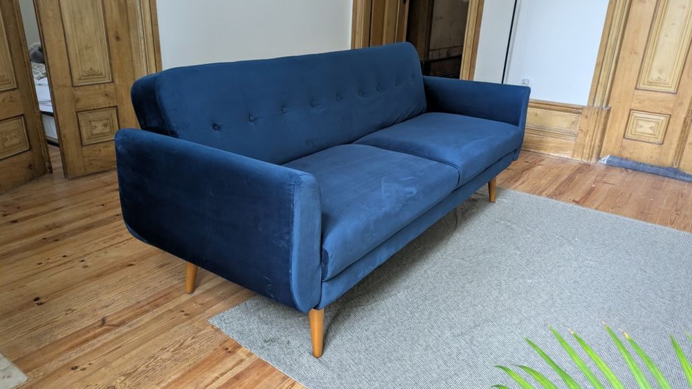 Sofa cama em veludo