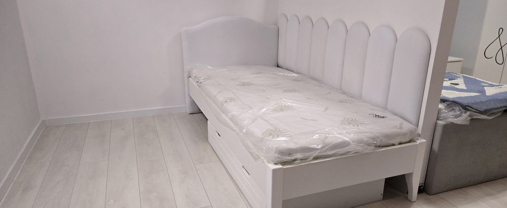 MEBLIK Royal White  łóżko z szufladą