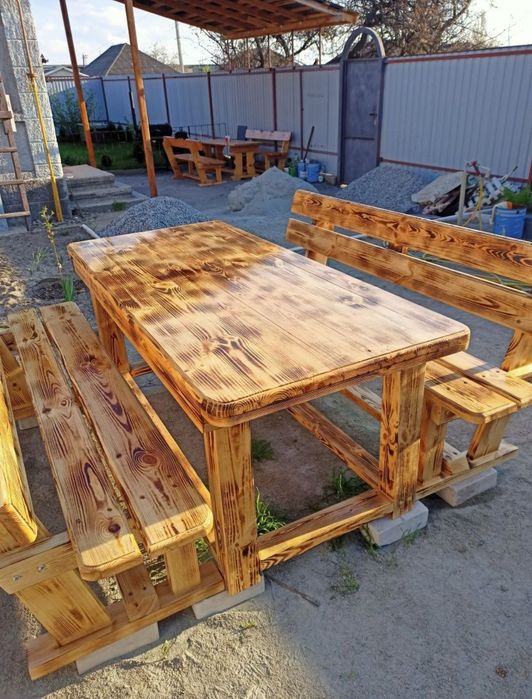 Качеля деревянная стол лавочка