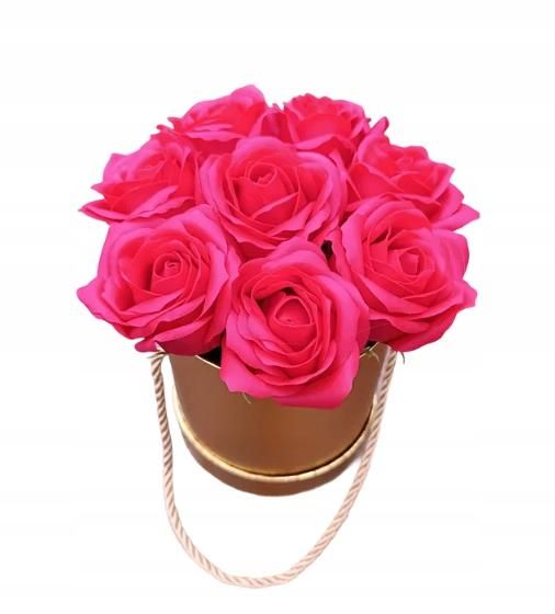 Flower box duży kwiaty mydlane bukiet na prezent róże urodziny flowerbox + Liścik z dedykacją