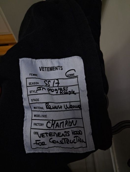 Vetements x Champion SS17 hoodie худи