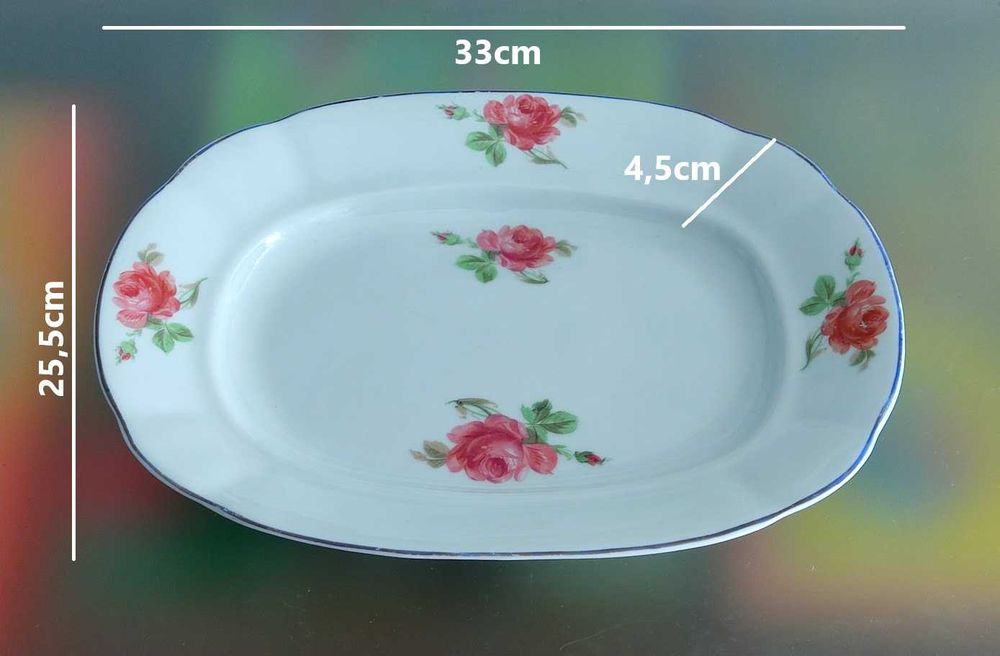 Travessa em porcelana Vista Alegre motivo floral