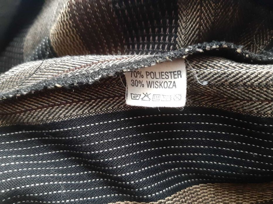 Piękny brązowy klasyczny żakiet w paski, Kataya, r. S/M
