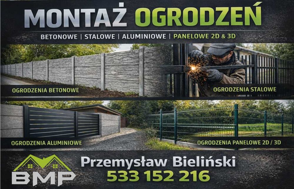 Montaż Kostki Brukowej, Ogrodzeń każdego typu, Roboty ziemne