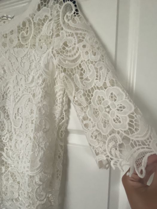 Boho piękna koronkowa biała bluzka UNI