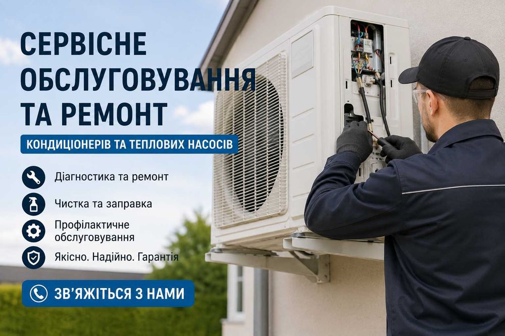 Сервісне обслуговування кондиціонерів та теплових насосів