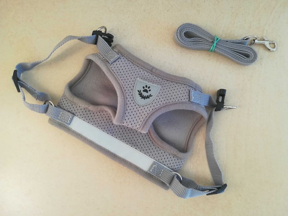 Peitoral + Trela NOVOS para Gato/a ou Cão/Cadela