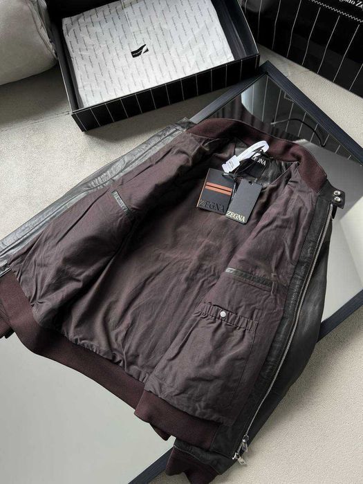 Мужская кожаная куртка Zegna куртка натуральная кожа Зенья v108