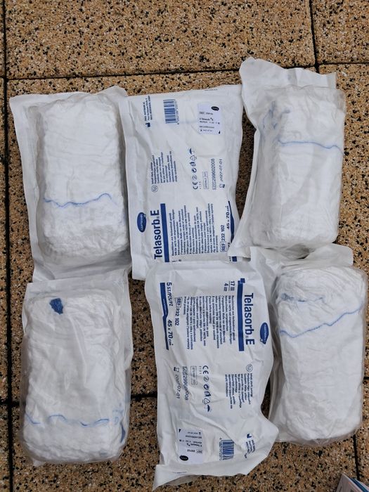 6x opakowań Chusty Brzuszne z gazy opatrunkowej 45x70