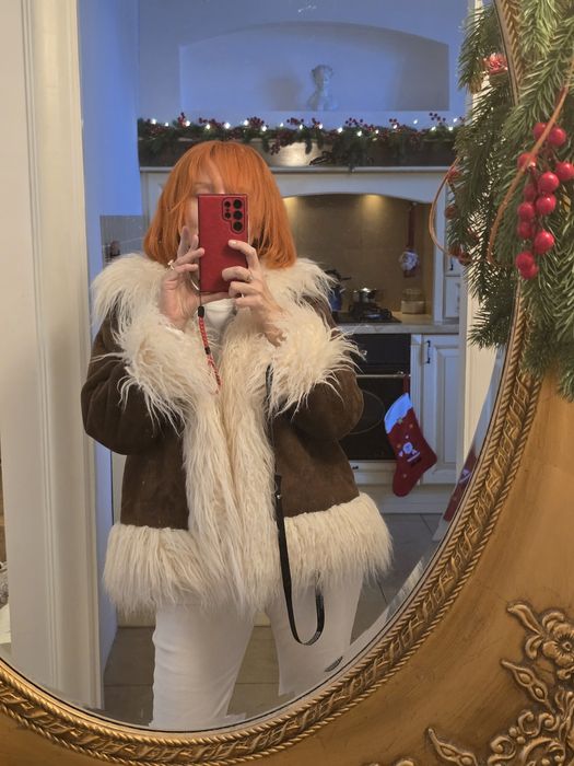 BOOHOO kożuszek S/M petite lama hippie penny lane afghan vintage futro