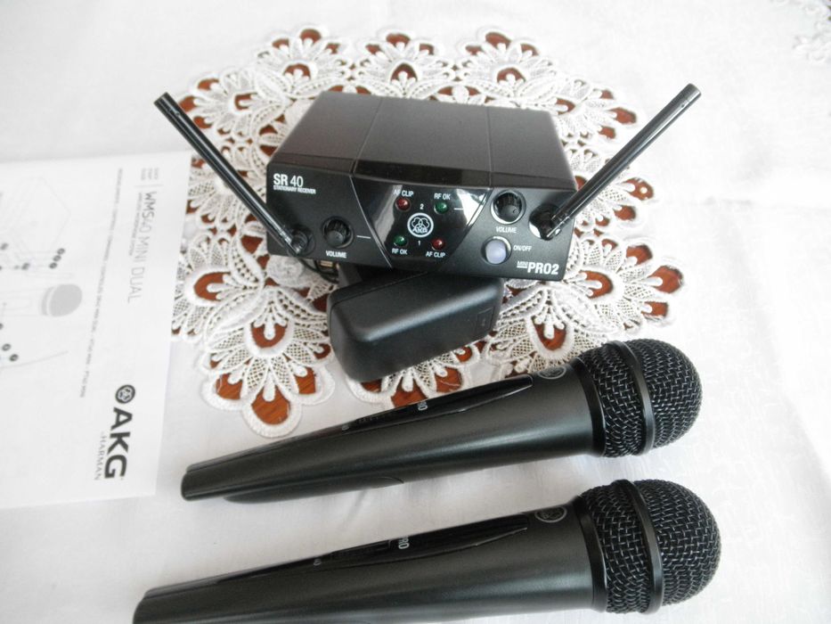 Mikrofony bezprzewodowe AKG WMS 40 MINI 2 DUAL vocal set. Zestaw.