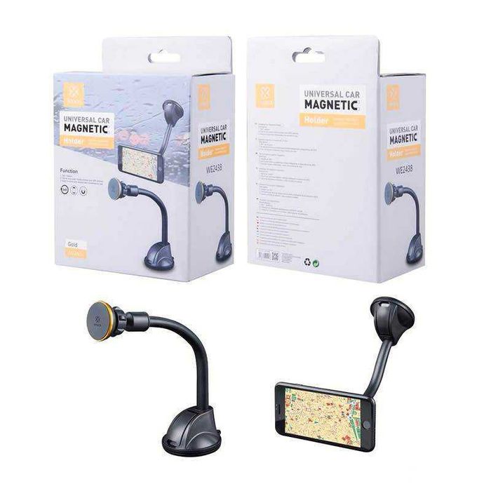 Suporte universal magnético 360º com ventosa para telemóvel/smartphone