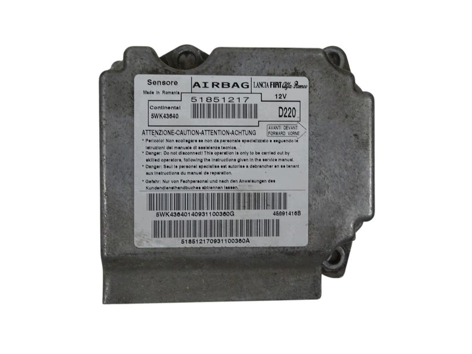 moduł sensor poduszek airbag fiat bravo ii 2 2007-2014 - 51851217
