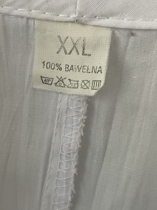 Biała koszula z wiązaniami 100% bawełna XXL
