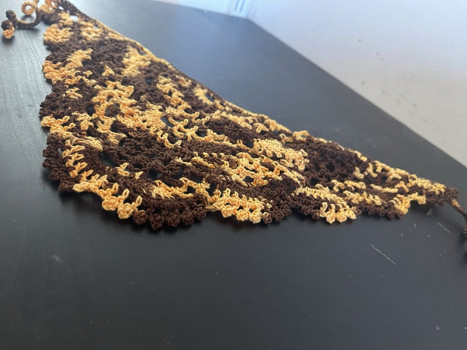 Bandana Castanha e Amarela de cabelo