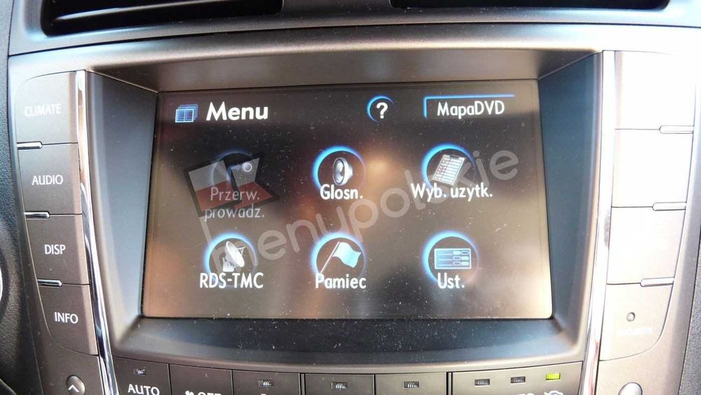 Menu Polskie Lektor Polski Lexus Toyota Mapa Nawigacja Avensis Verso