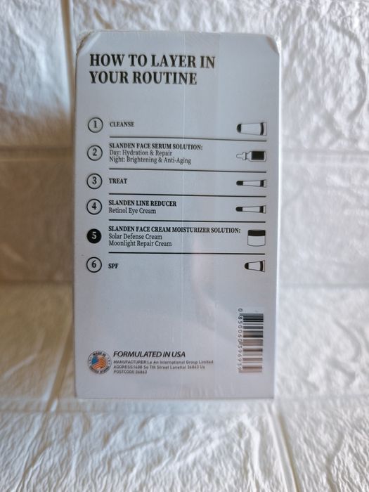 conjunto de cuidados de pele da marca Slanden, que inclui o Solar Defe