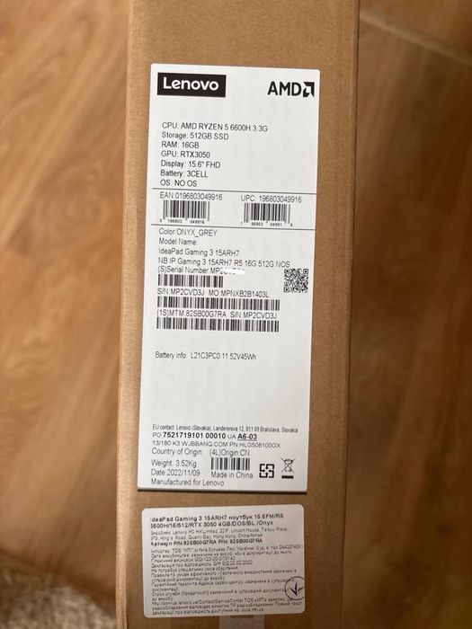 Ноутбук Lenovo IdeaPad Gaming 3
