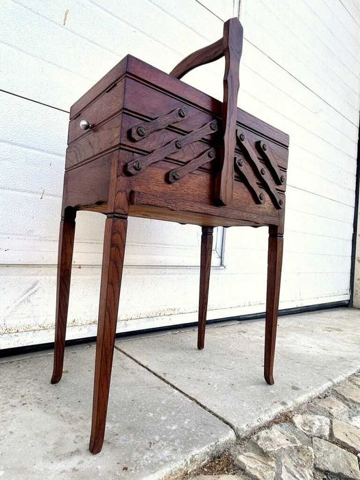 Mesa caixa de costura vintage 121 comp x 40comp x 24prof x 68alt.