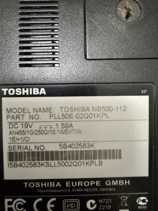 Laptop TOSHIBA NB500-112