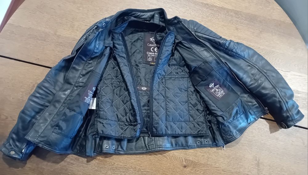 Casaco motard em pele