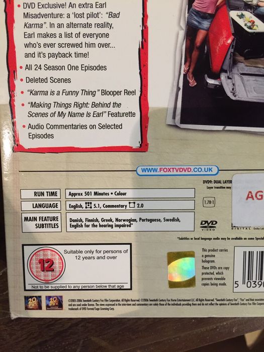 DVD My name is Earl - season 1