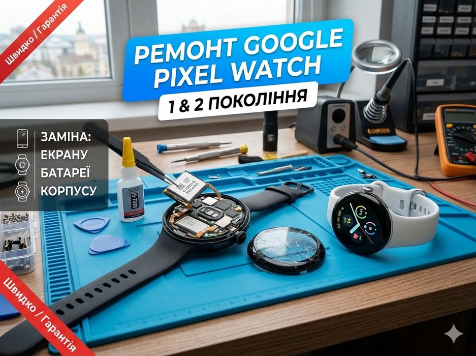Ремонт викуп google pixel watch1/2/3/4 заміна екрану батареї корпусу