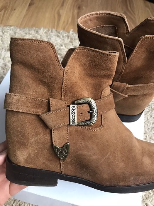 Buty botki jak Isabel Marant Badura Alegra rozmiar 37 beżowe