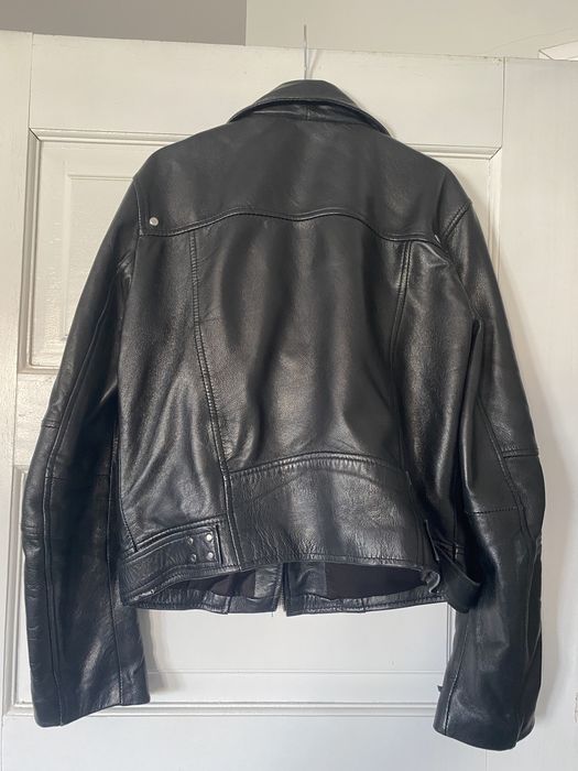 Casaco biker cabedal pele zara