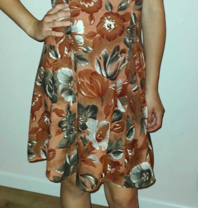 sukienka lato 36/38 S M brąz kwiaty La Belle