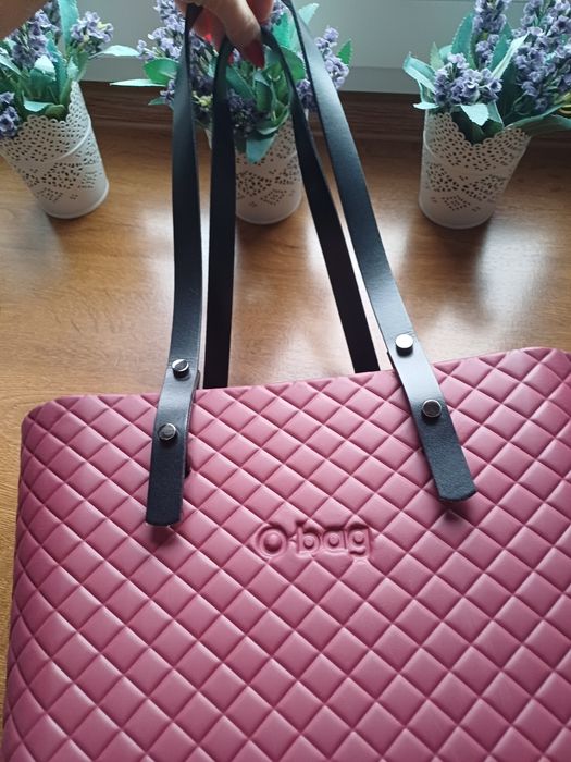 Obag mini pik bordo, zestaw, czarny welur, skóra hymo